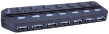 USB-Hub 2.0 1:7 schwarz MEDIARANGE MRCS504